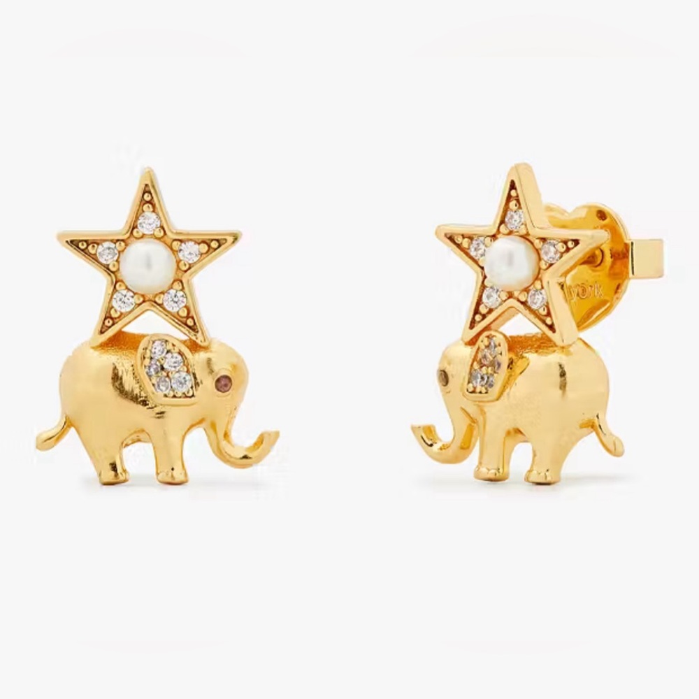 Kate Spade Elephant Winter Carnival Charm Studs